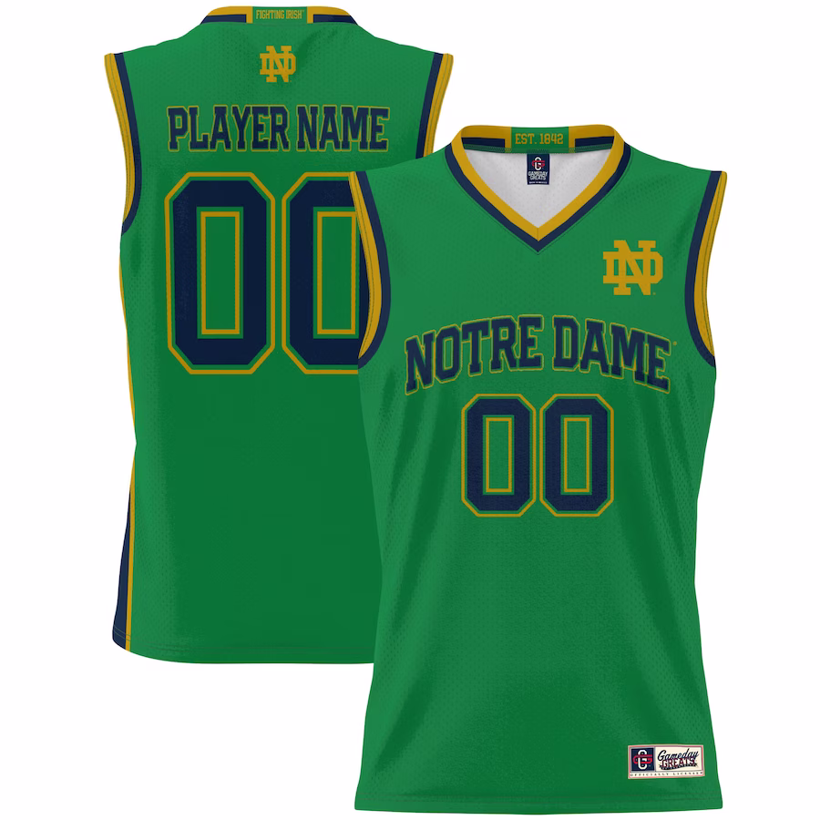 Notre Dame Fighting Irish GameDay Greats Youth NIL Pick-A-Player Lightweight Women's Basketball Jersey - Green - ujerseystore