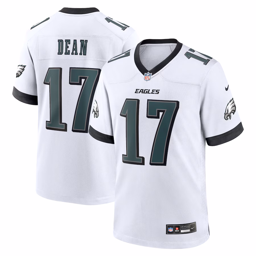 Men's Philadelphia Eagles Nakobe Dean Nike White White Game Jersey - ujerseystore