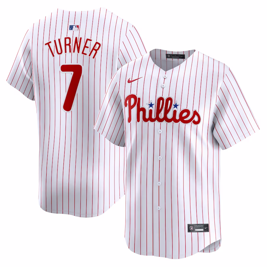 Men's Philadelphia Phillies Trea Turner Nike White Home Limited Player Jersey - ujerseystore