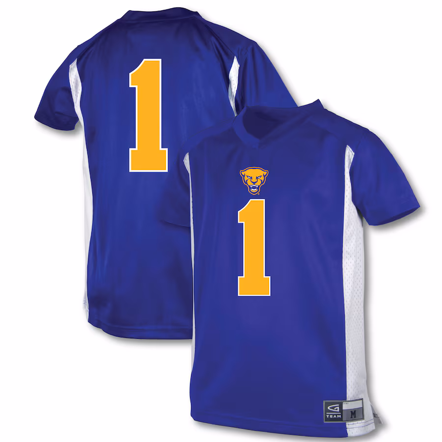 Youth Garb #1 Royal Pitt Panthers Football Jersey - ujerseystore