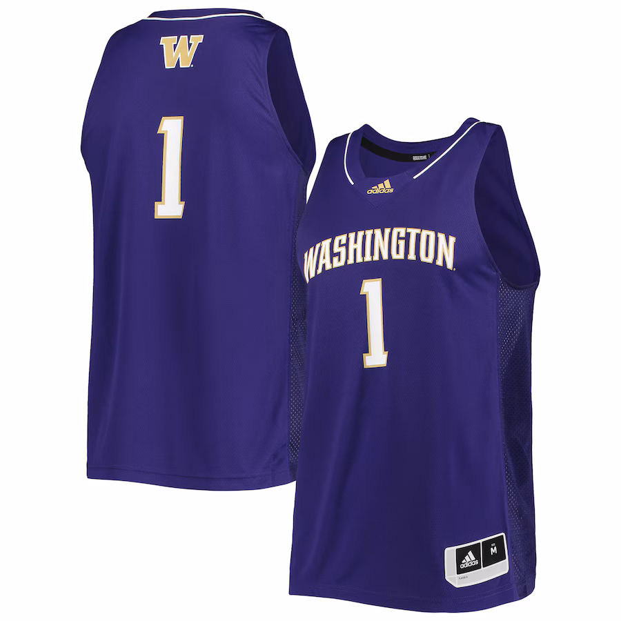 Men's adidas #1 Purple Washington Huskies Team Swingman Basketball Jersey - ujerseystore
