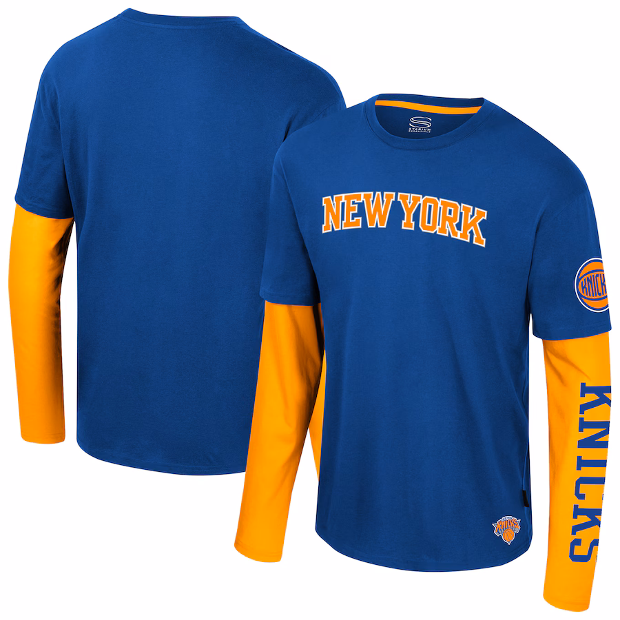 Unisex New York Knicks Stadium Essentials Royal Spectator 2fer Long Sleeve  T-Shirt - ujerseystore