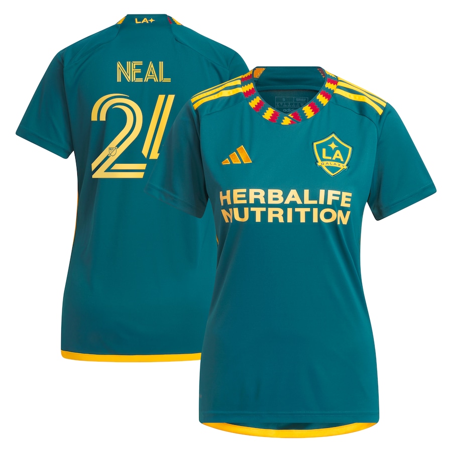 Women's LA Galaxy Jalen Neal adidas Green 2024 LA Kit Replica Player Jersey - ujerseystore