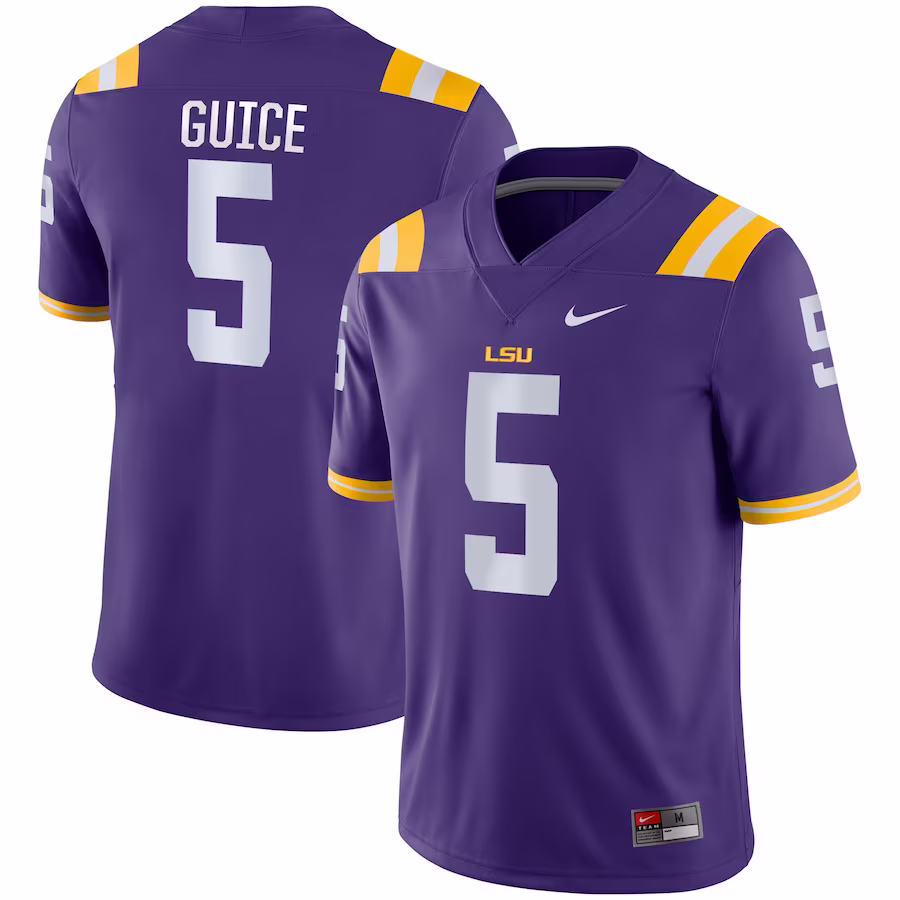 Derrius Guice LSU Tigers Nike Game Jersey - Purple - ujerseystore