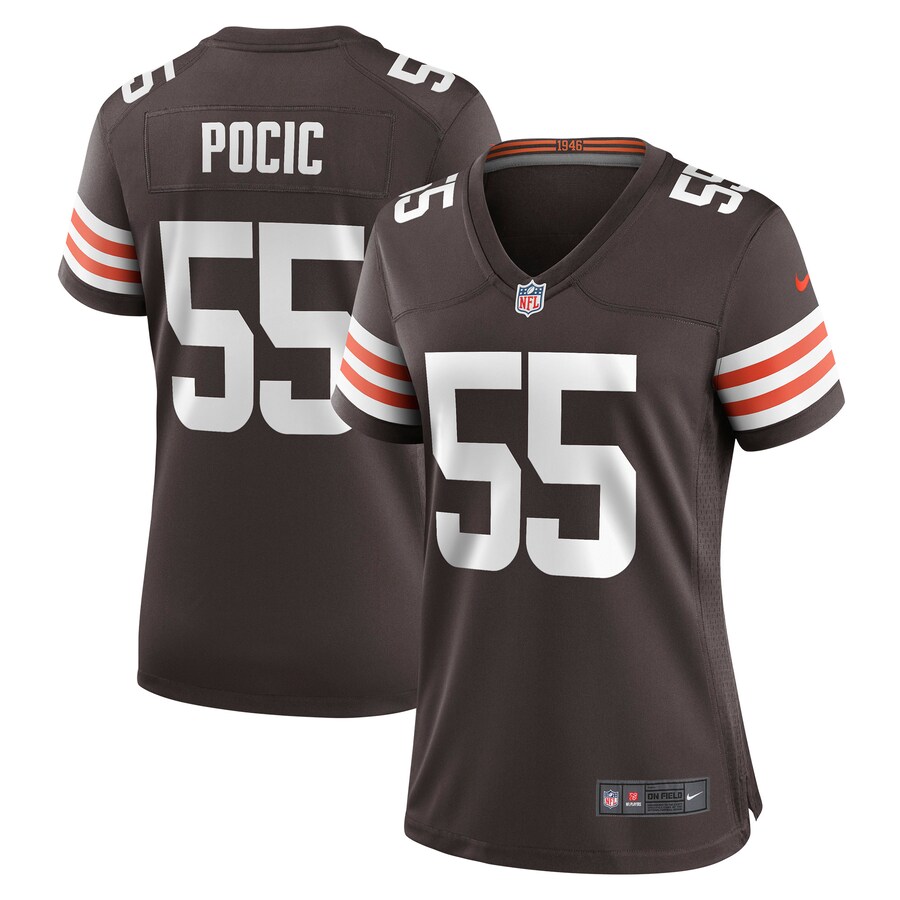 Women's Cleveland Browns Ethan Pocic Nike Brown Game Jersey - ujerseystore