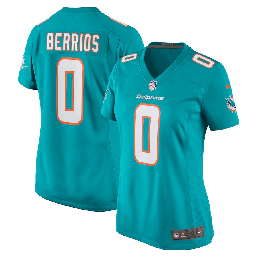 Women's Miami Dolphins Braxton Berrios Nike Aqua Game Jersey - ujerseystore