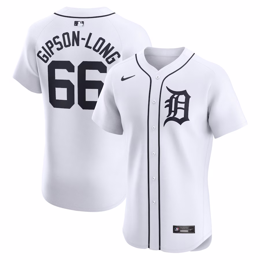 Men's Detroit Tigers Sawyer Gipson-Long Nike White Home Elite Player Jersey - ujerseystore