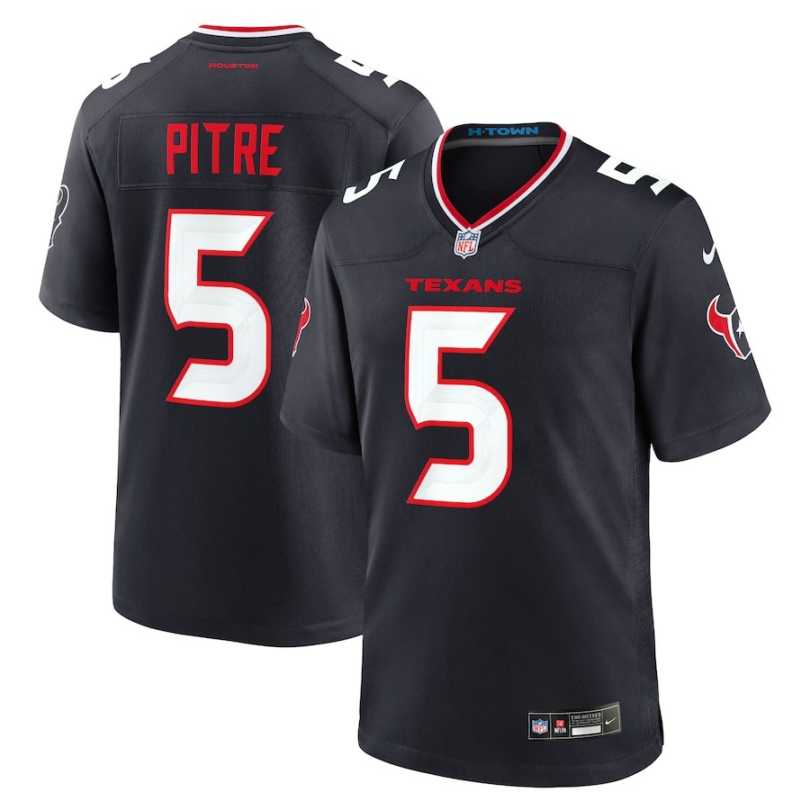 Men's Houston Texans Jalen Pitre Nike Navy Game Jersey - ujerseystore