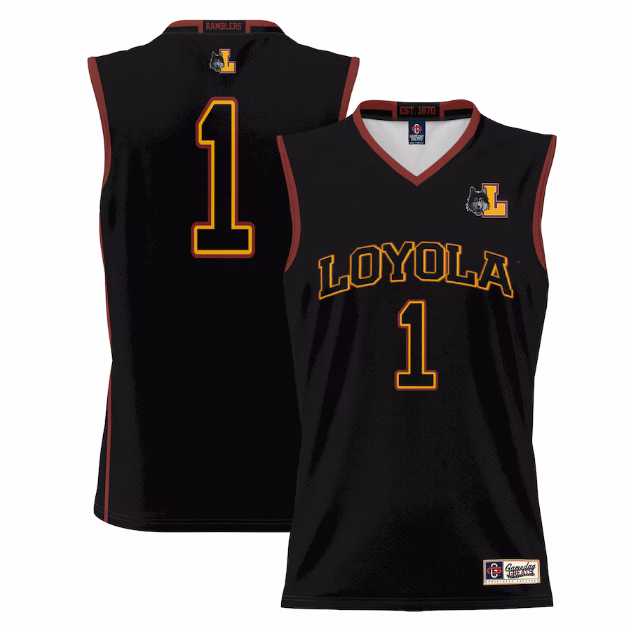 Youth GameDay Greats Black #1 Loyola Chicago Ramblers Lightweight Basketball Jersey - ujerseystore