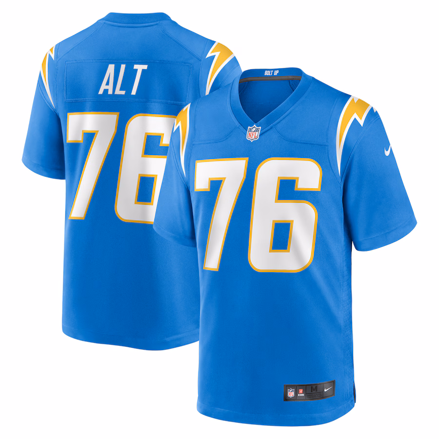 Men's Los Angeles Chargers Joe Alt Nike Powder Blue 2024 NFL Draft First Round Pick Player Game Jersey - ujerseystore