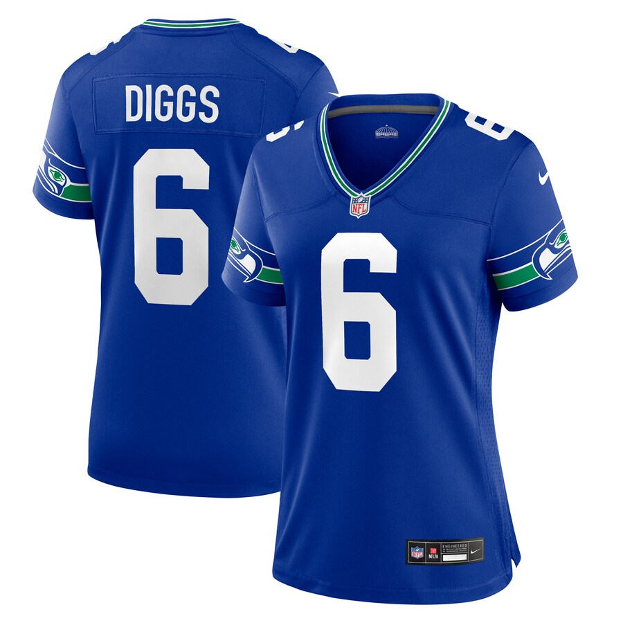 Women's Seattle Seahawks Quandre Diggs Nike Royal Throwback Player Game Jersey - ujerseystore