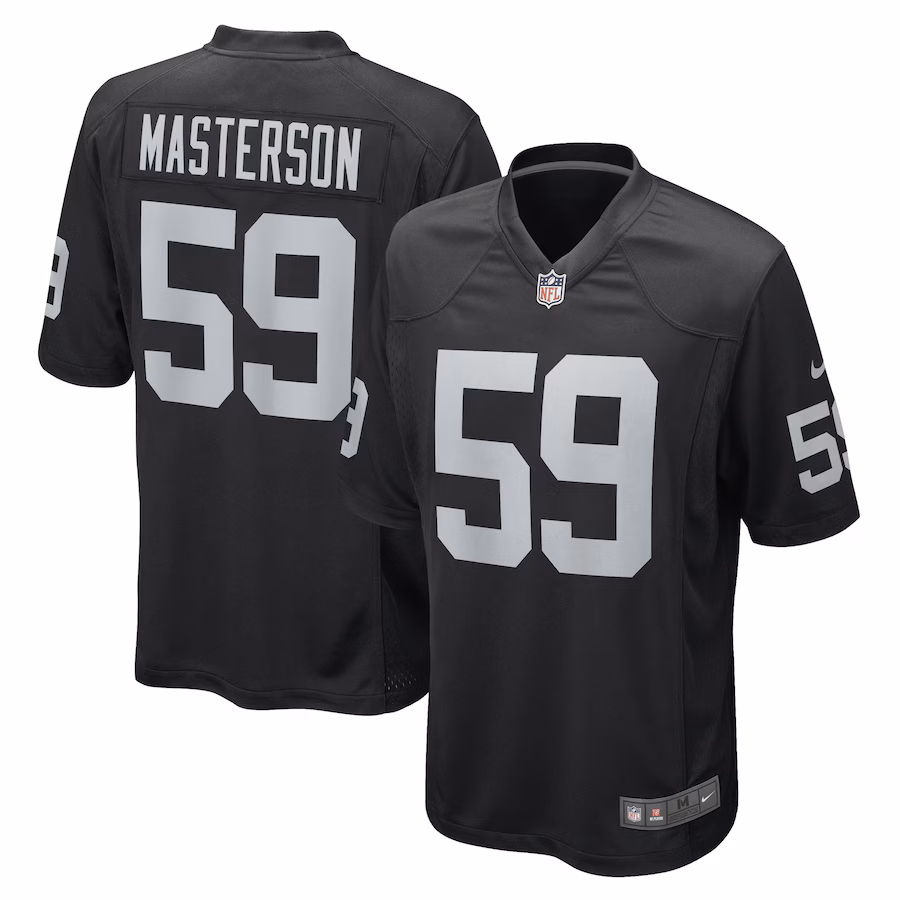 Men's Las Vegas Raiders Luke Masterson Nike Black Game Player Jersey - ujerseystore