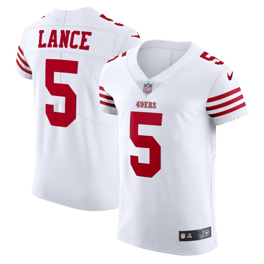 Men's San Francisco 49ers Trey Lance Nike White Vapor Elite Jersey - ujerseystore