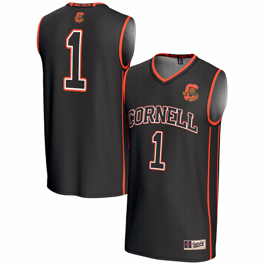 Youth GameDay Greats #1 Black Cornell Big Red Lightweight Basketball Jersey - ujerseystore