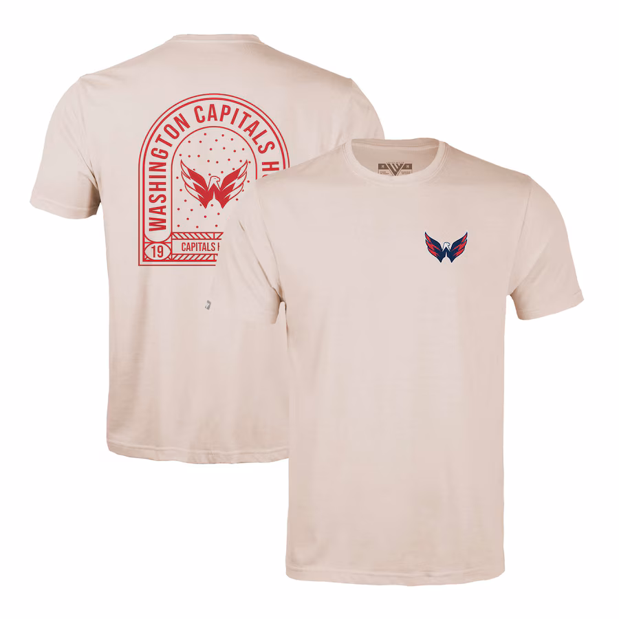 Men's Washington Capitals Levelwear Khaki Richmond Stained Glass T-Shirt - ujerseystore