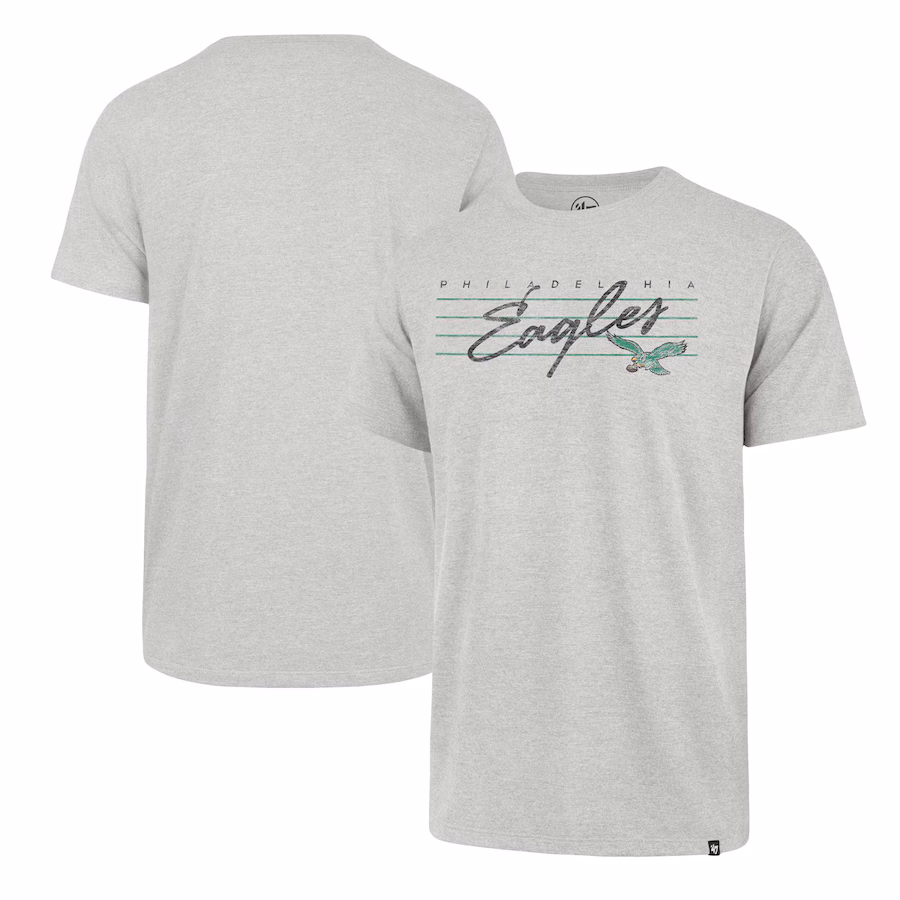 Men's Philadelphia Eagles '47 Gray Downburst Franklin T-Shirt - ujerseystore