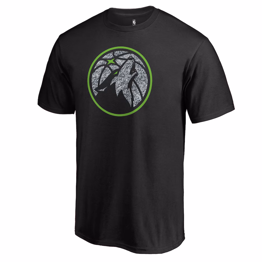Men's Minnesota Timberwolves Black Static Logo T-Shirt - ujerseystore