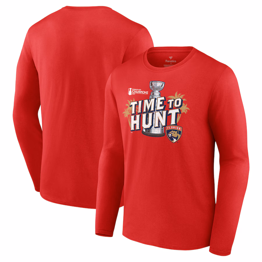 Men's Florida Panthers Fanatics Red 2024 Stanley Cup Champions Local Hometown Long Sleeve T-Shirt - ujerseystore