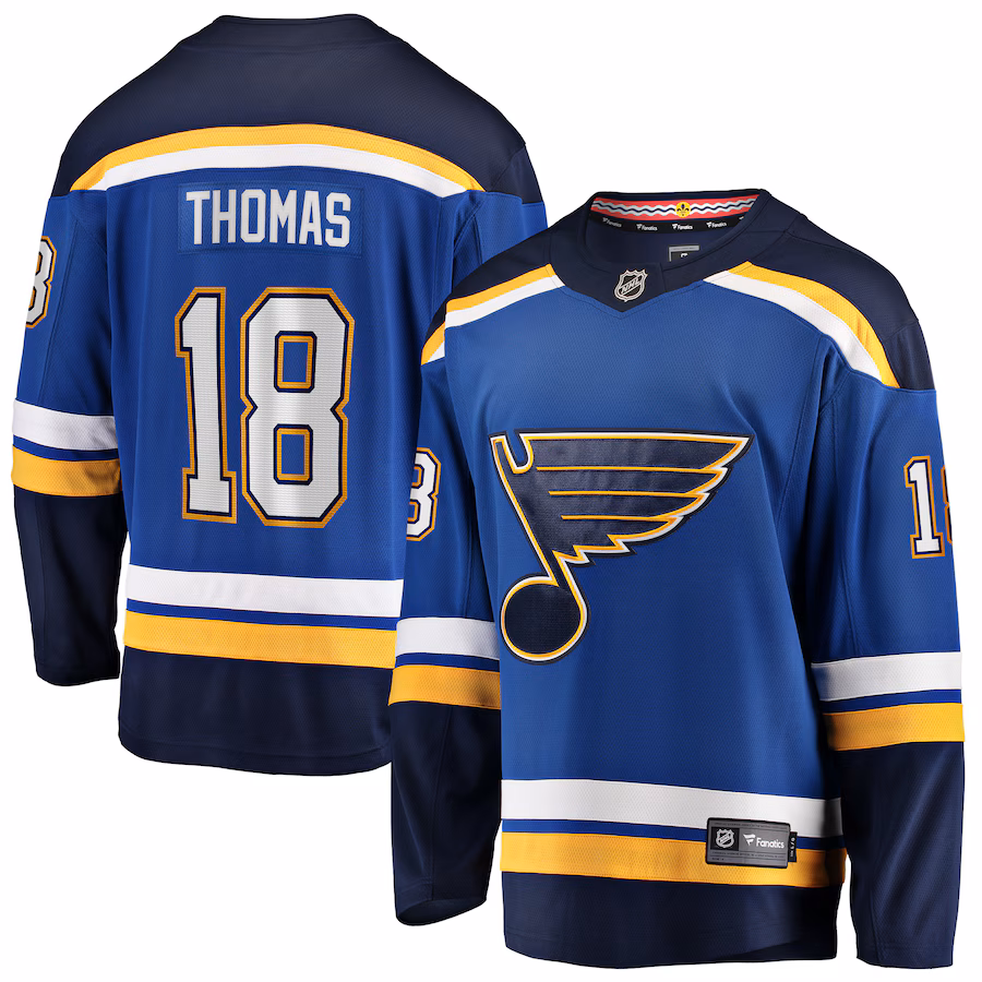 Men's St. Louis Blues Robert Thomas Fanatics Blue Home Breakaway Player Jersey - ujerseystore