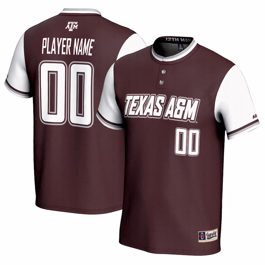 Texas A&M Aggies GameDay Greats Youth NIL Pick-A-Player Lightweight Softball Jersey - Maroon - ujerseystore