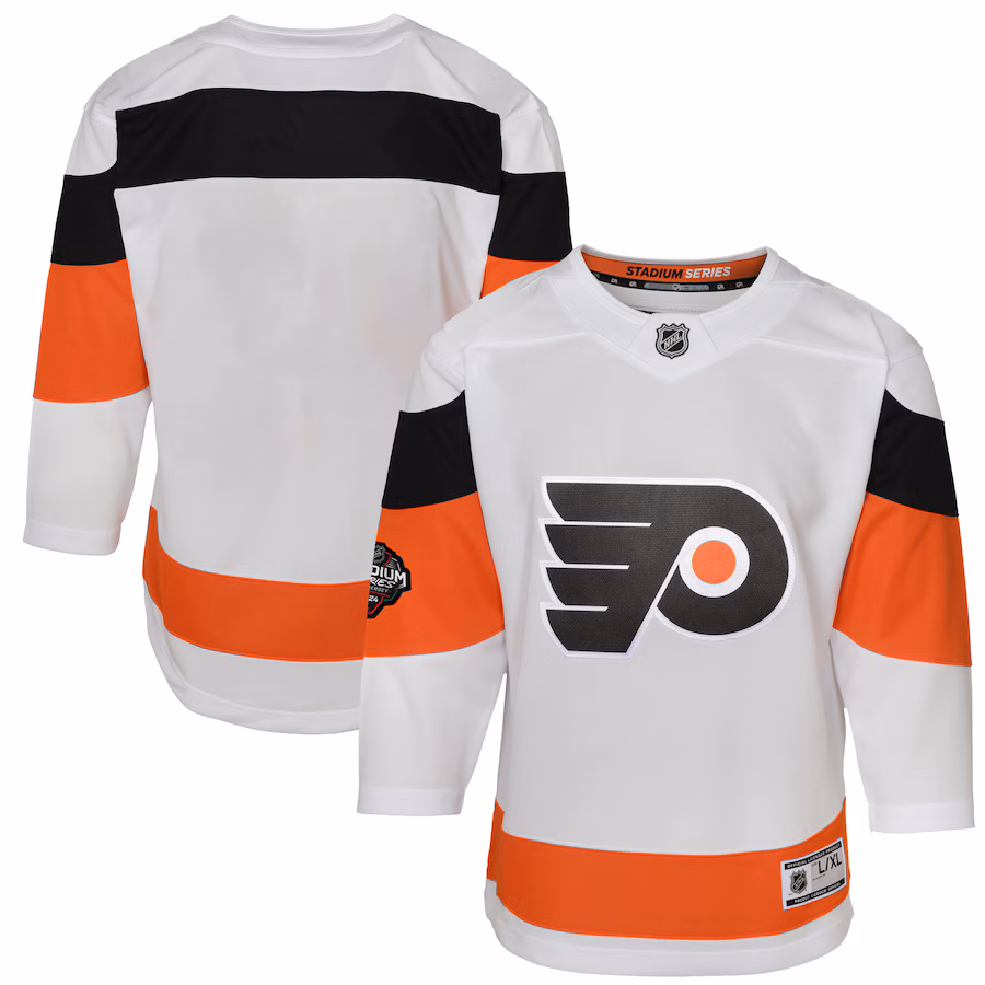 Youth Philadelphia Flyers White 2024 NHL Stadium Series Premier Jersey - ujerseystore