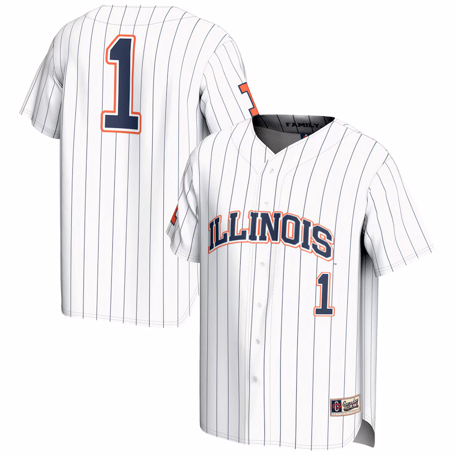 Unisex GameDay Greats #1 White Illinois Fighting Illini Lightweight Baseball Jersey - ujerseystore
