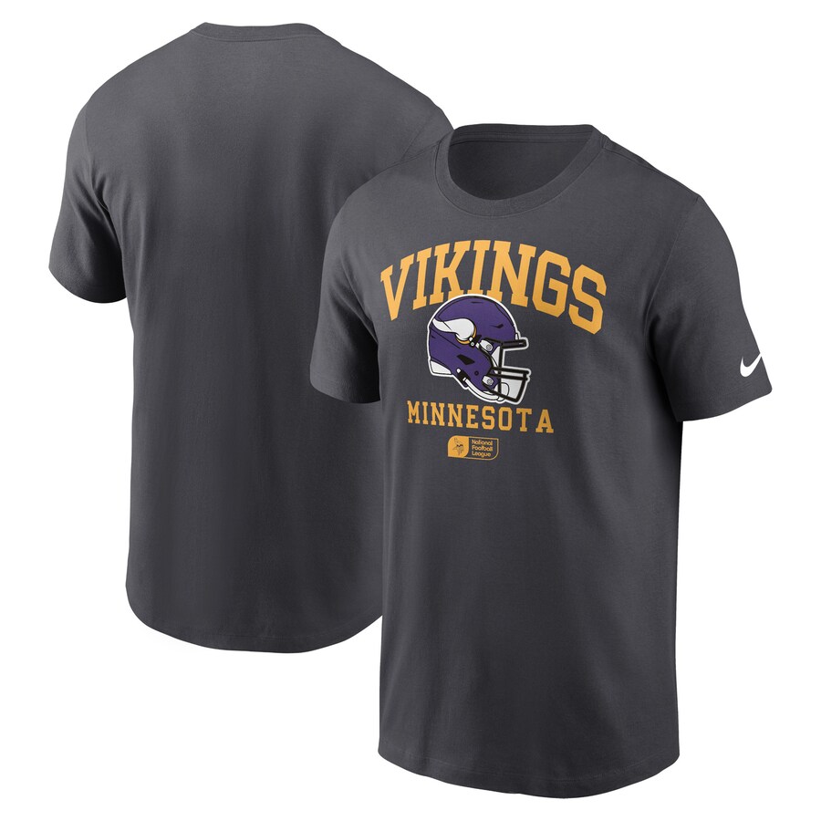 Men's Minnesota Vikings Nike Anthracite Helmet Essential T-Shirt - ujerseystore