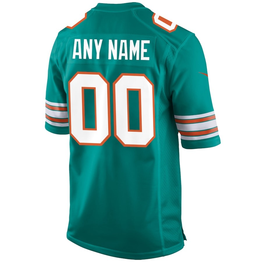 Men's Miami Dolphins Nike Aqua Alternate Custom Game Jersey - ujerseystore