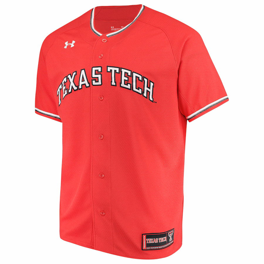 Men's Under Armour Red Texas Tech Red Raiders Performance Replica Baseball Jersey - ujerseystore