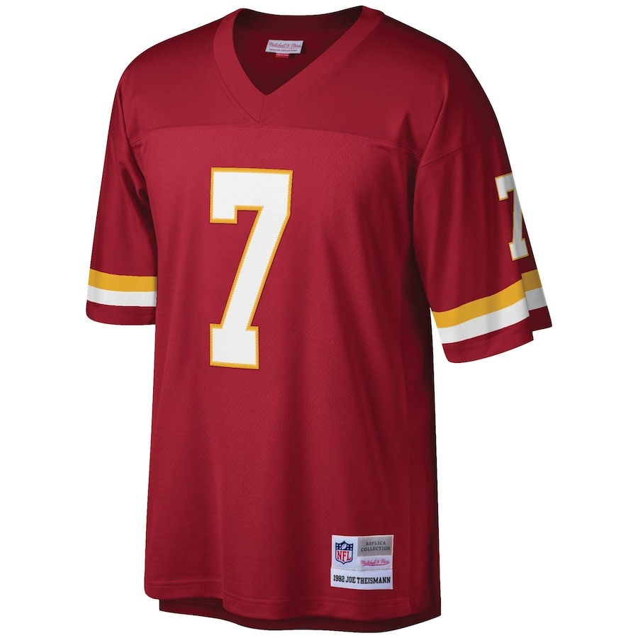 Men's Washington Football Team Joe Theismann Mitchell & Ness Burgundy Legacy Replica Jersey - ujerseystore