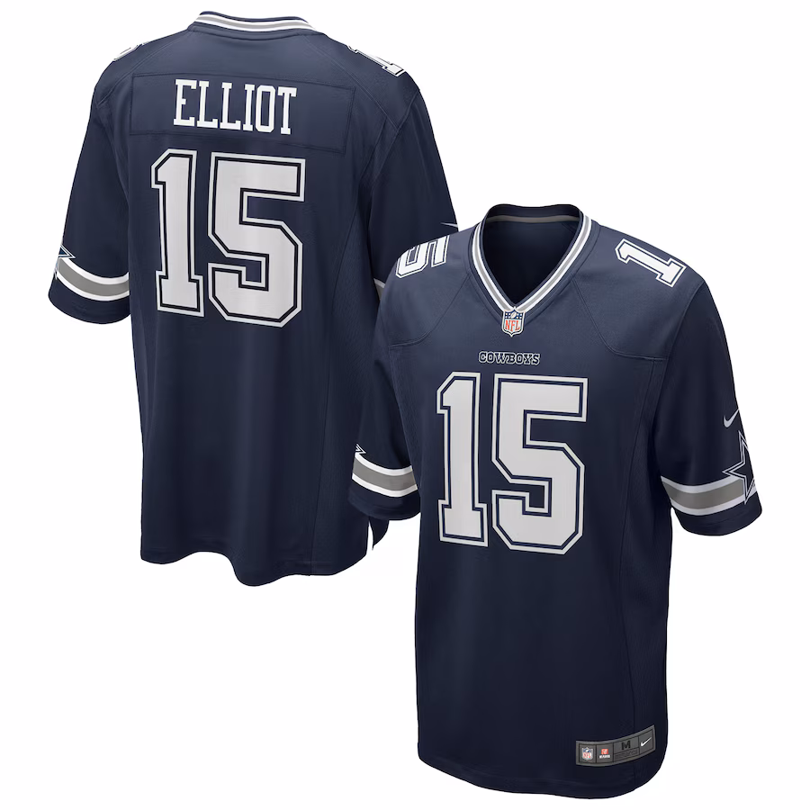 Men's Dallas Cowboys Ezekiel Elliott Nike Navy Team Game Jersey - ujerseystore