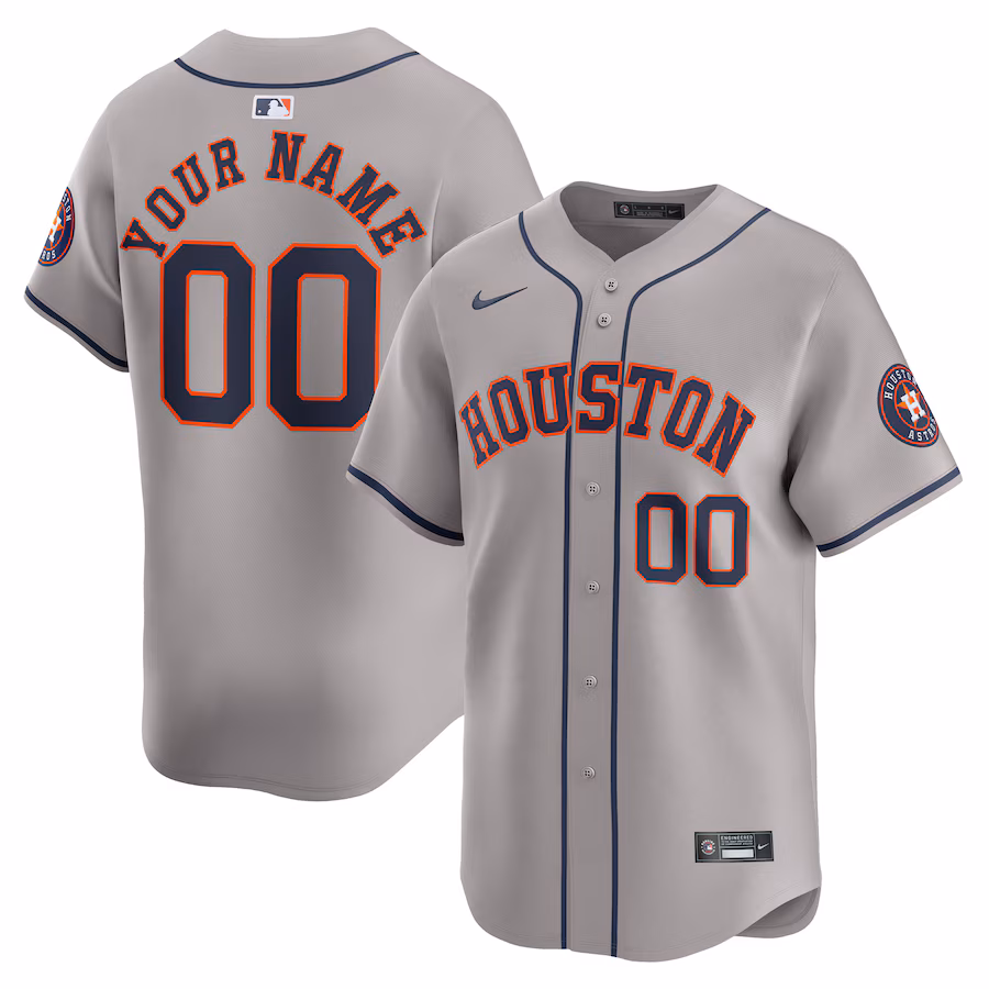 Men's Houston Astros  Nike Gray Away Limited Custom Jersey - ujerseystore