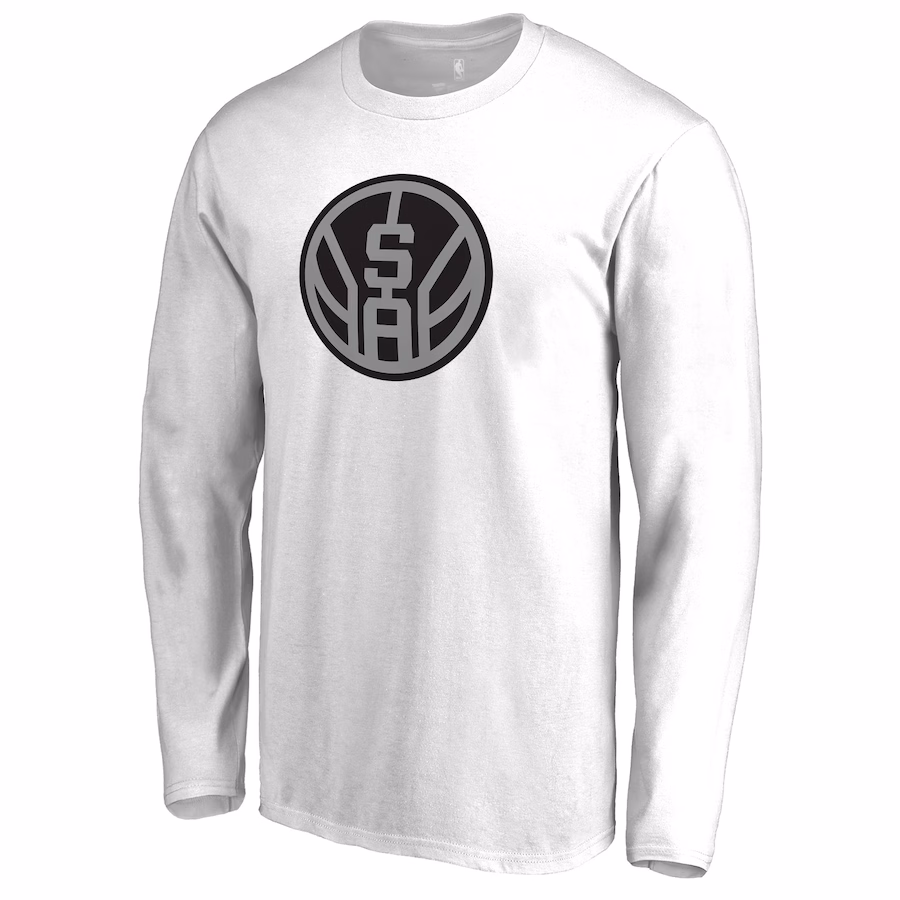 Men's San Antonio Spurs White Alternate Logo Long Sleeve T-Shirt - ujerseystore