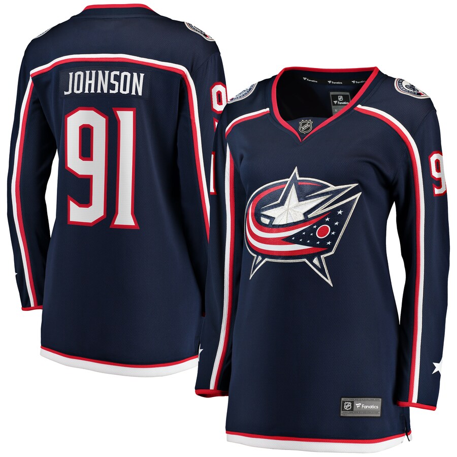 Women's Columbus Blue Jackets Kent Johnson Fanatics Branded Navy Home Breakaway Player Jersey - ujerseystore