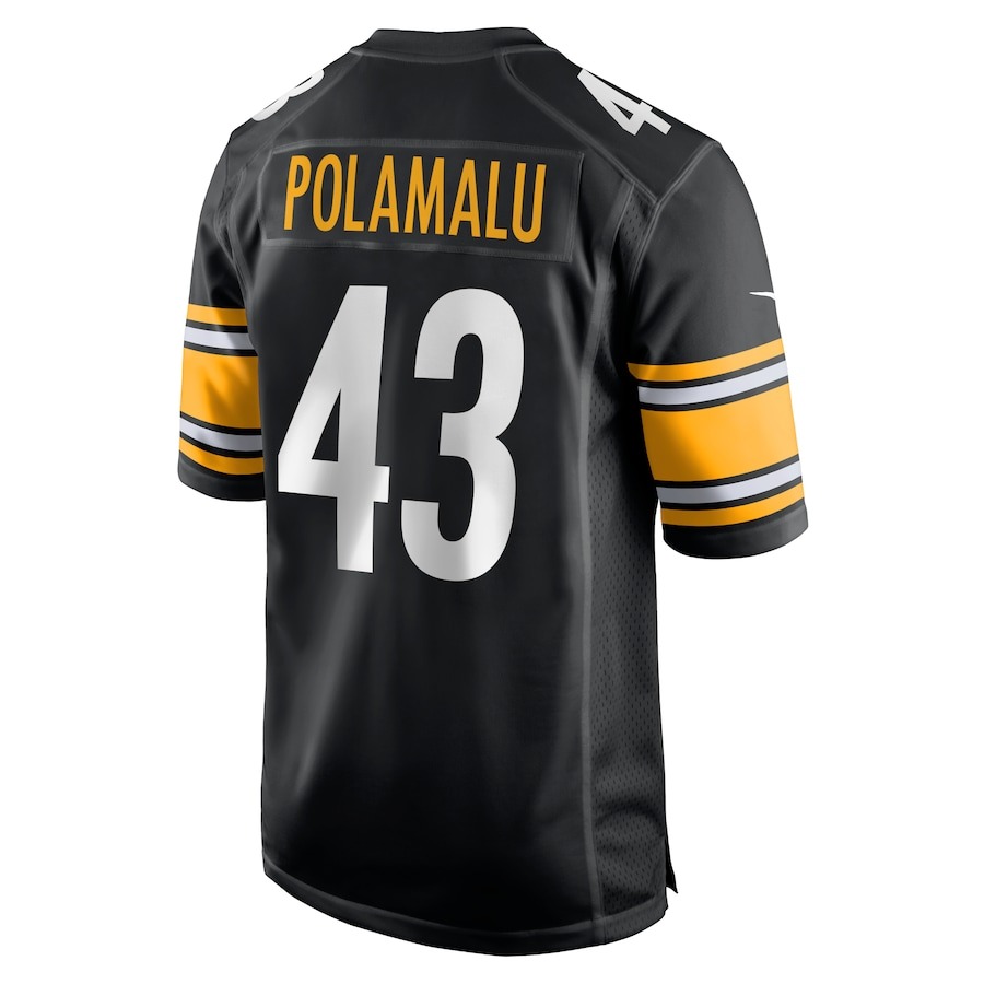 Men's Pittsburgh Steelers Troy Polamalu Nike Black Retired Player Game Jersey - ujerseystore