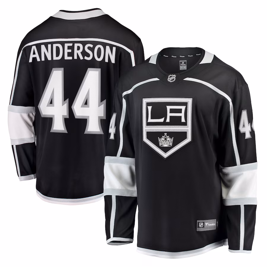 Men's Los Angeles Kings Mikey Anderson Fanatics Black Home Breakaway Player Jersey - ujerseystore
