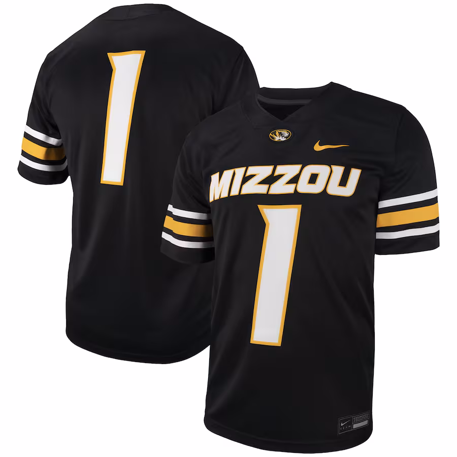 Men's Nike #1 Black Missouri Tigers Untouchable Football Replica Jersey - ujerseystore