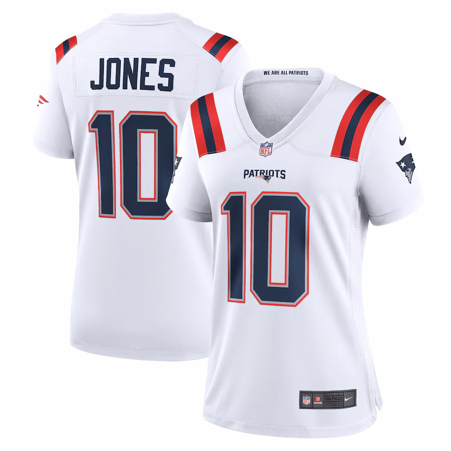 Women's New England Patriots Mac Jones Nike White Game Jersey - ujerseystore