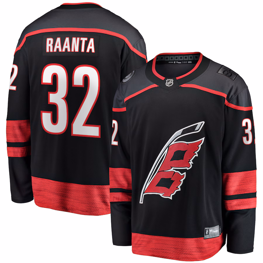 Men's Carolina Hurricanes Antti Raanta Fanatics Black Home Breakaway Player Jersey - ujerseystore