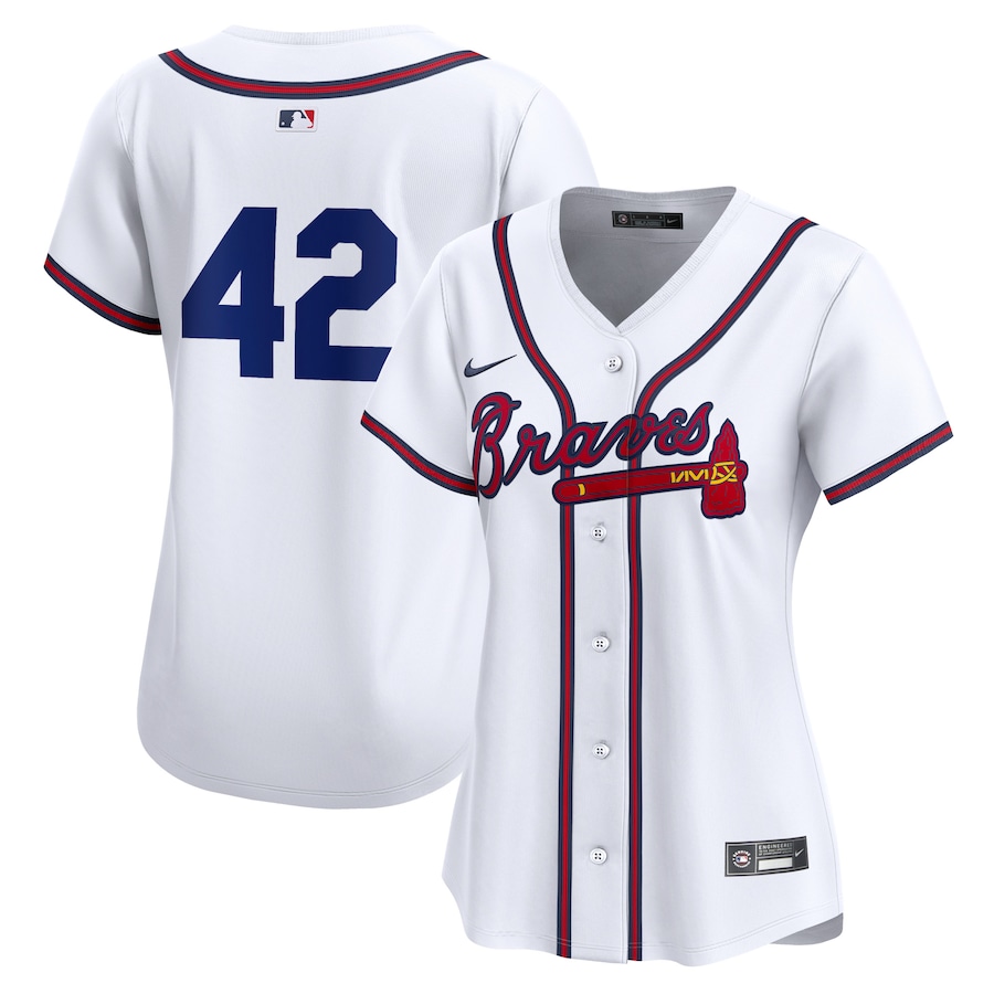 Women's Atlanta Braves  Nike White 2024 Jackie Robinson Day Home Limited Jersey - ujerseystore