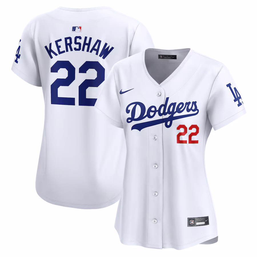 Women's Los Angeles Dodgers Clayton Kershaw Nike White Home Limited Player Jersey - ujerseystore