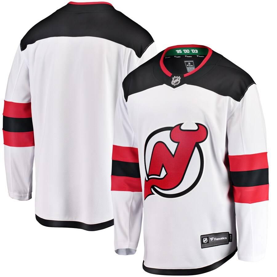Men's New Jersey Devils Fanatics Branded White Breakaway Away Jersey - ujerseystore