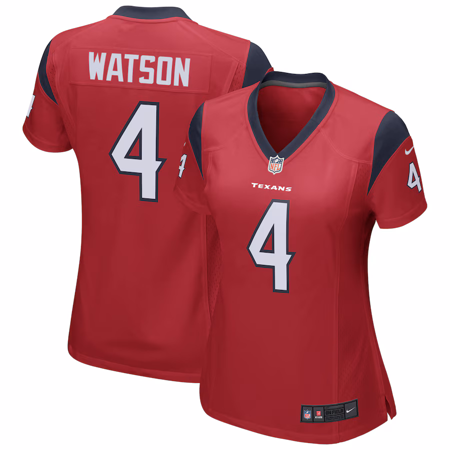 Women's Houston Texans Deshaun Watson Nike Red Team Color Game Jersey - ujerseystore