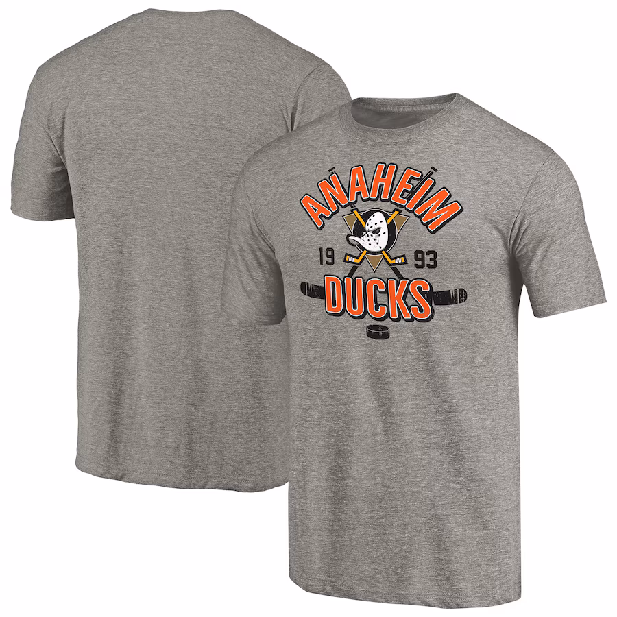 Men's Anaheim Ducks Gray Hometown Collection Tri-Blend T-Shirt - ujerseystore