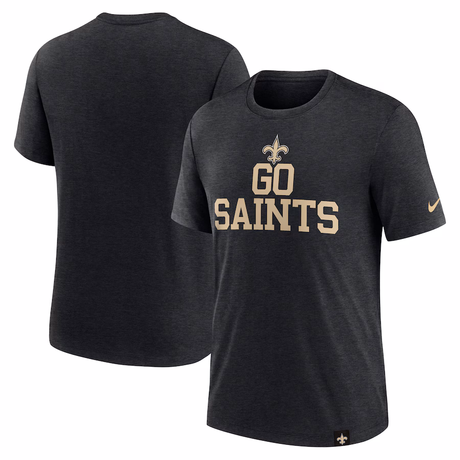 Men's New Orleans Saints Nike Heather Black Blitz Tri-Blend T-Shirt - ujerseystore