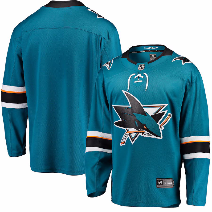 Men's San Jose Sharks Fanatics Teal Breakaway Home Jersey - ujerseystore
