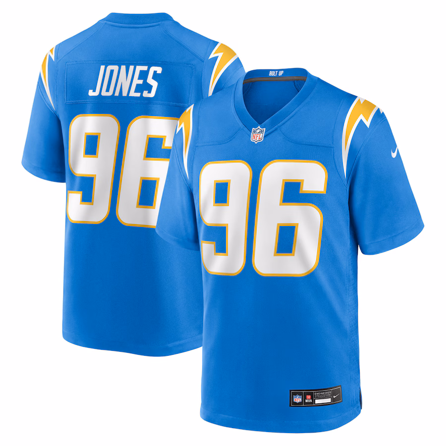 Men's Los Angeles Chargers Naquan Jones Nike Powder Blue Team Game Jersey - ujerseystore