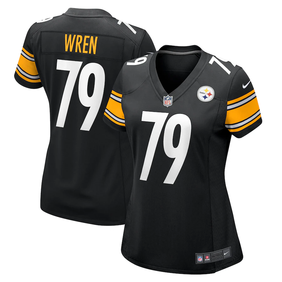 Women's Pittsburgh Steelers Renell Wren Nike  Black  Game Jersey - ujerseystore