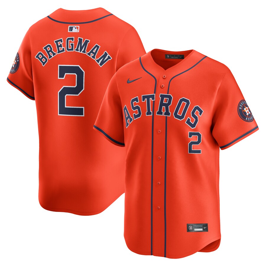 Men's Houston Astros Alex Bregman Nike Orange Alternate Limited Player Jersey - ujerseystore