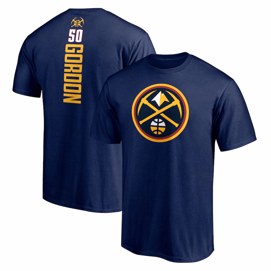 Men's Denver Nuggets Aaron Gordon Navy Playmaker Name & Number T-Shirt - ujerseystore
